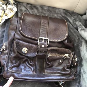 Roots leather backpack